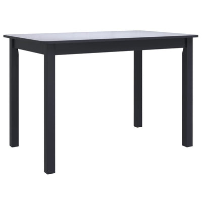 Espace Table-Table à manger noire en bois d'hévéa massif taille compacte