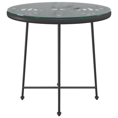 Espace Table-Table à manger noire en verre trempé et acier