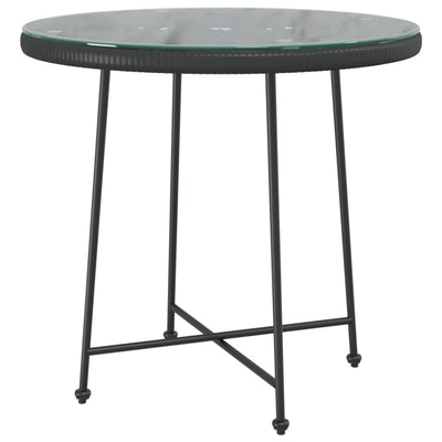 Espace Table-Table à manger noire en verre trempé et acier