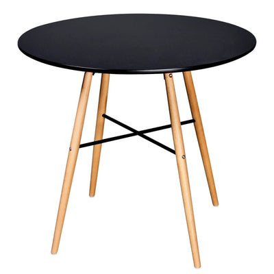 Espace Table-Table à manger noire ronde et élégante