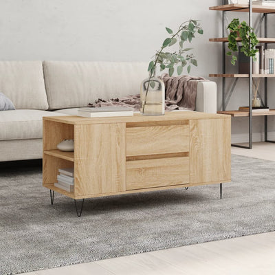 Espace Table-Table basse élégante en bois d'ingénierie avec étagère