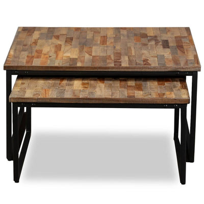 Espace Table-Table basse en teck massif avec 2 pièces