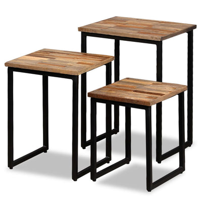 Espace Table-Table basse en teck massif et en 3 pièces