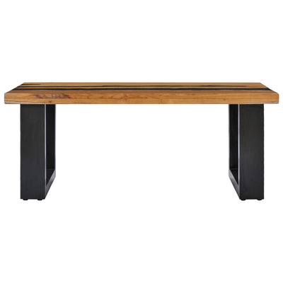 Espace Table-Table basse en teck massif et pierre de lave