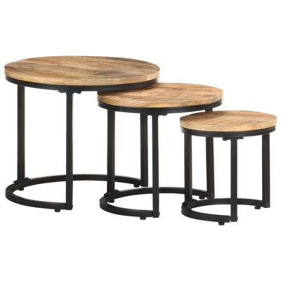 Espace Table-Table d'appoint rustique en manguier brut