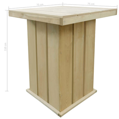 Espace Table-Table de bar intemporelle en bois de pin imprégné et facile à assembler