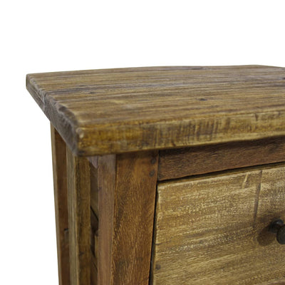 Espace Table-Table de chevet authentique en bois de récupération solide
