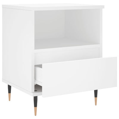 Espace Table-Table de chevet blanche compacte en bois avec tiroir