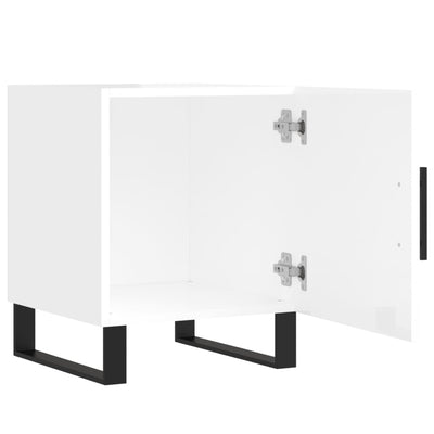 Espace Table-Table de chevet blanche design en bois d'ingénierie brillant