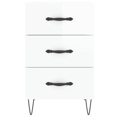 Espace Table-Table de chevet blanche élégante en bois d'ingénierie brillant