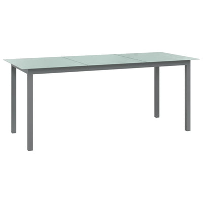 Espace Table-Table de jardin en aluminium et verre gris clair compacte